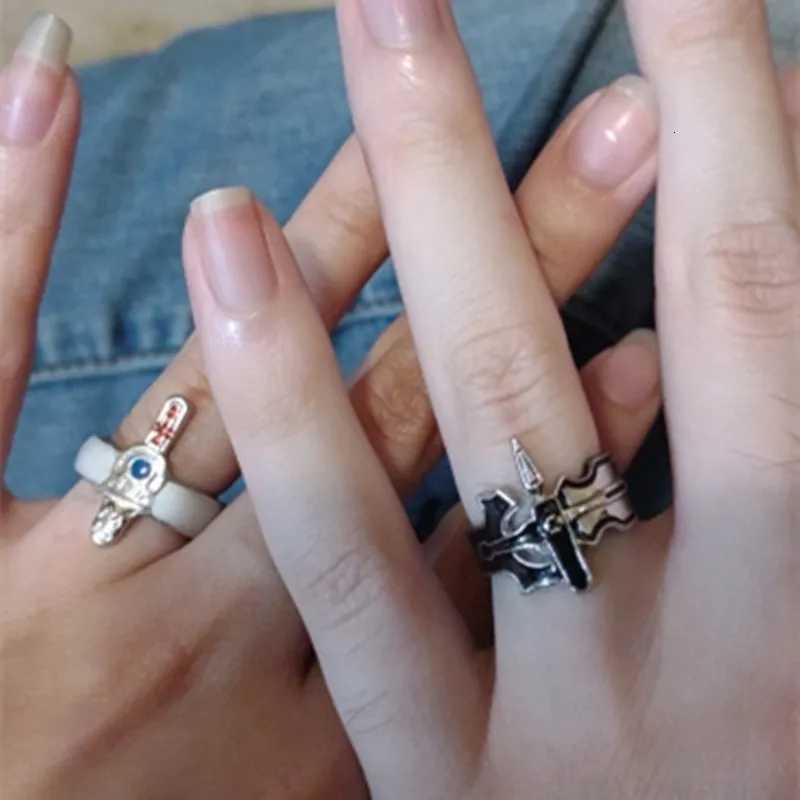 Sword Art Online Retro Kirito Asuna Cross Open Ring For Lovers Women Men Adjustable Metal Finger Rings Party Jewelry Anillo S250716