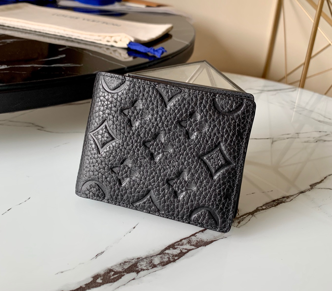 10A Mirror Quality Leather Designer Multiple Wallet Men's Luxury Premium Taurllon Cowhide Small Card Holder with Embossed Flower & Letter Short Purse with box-dust bag