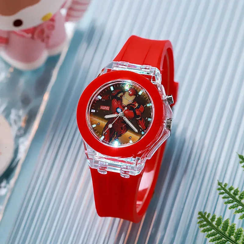 Disney Mickey Children Watches Girls Color Light Source Silicone Princess Elsa Kids Watch Boys Gift Wrist Clock W20250716