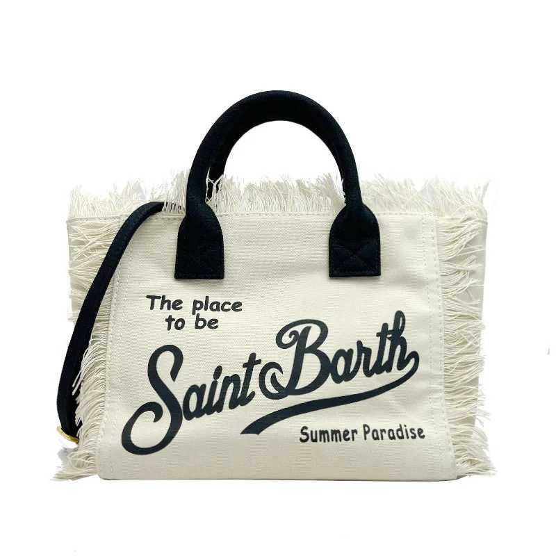 SAINT BARTH 2024 New Crossbody Bag Large Capacity Small Canvas Handmade Tassel Handbag Tote Bag
