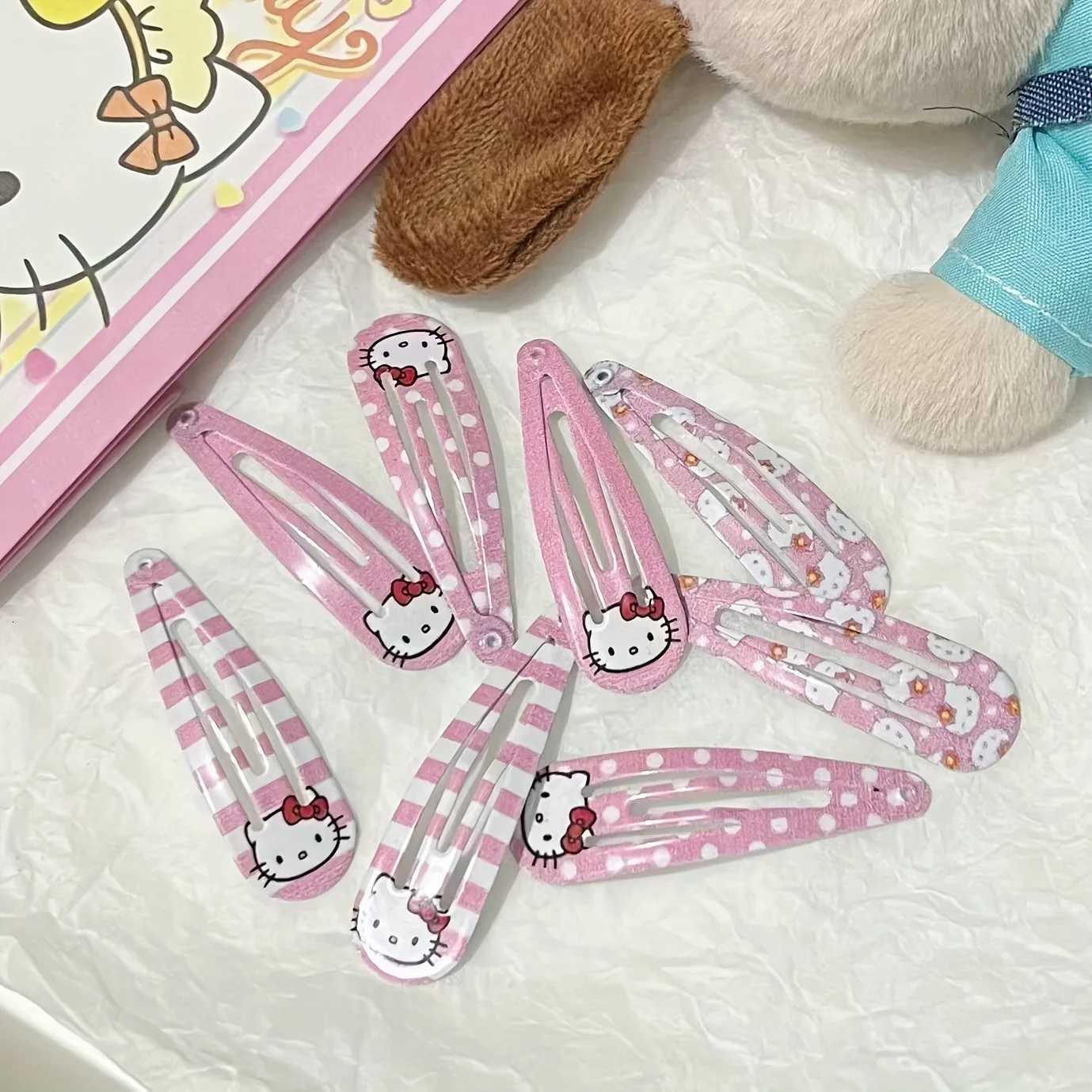 Sanrio 8 PCS Random Sanrio Hello Kitty Hair Clips Girl Hair Bangs Shredded Hair With Cute Hair Clips On Side Hair Accessory w250716