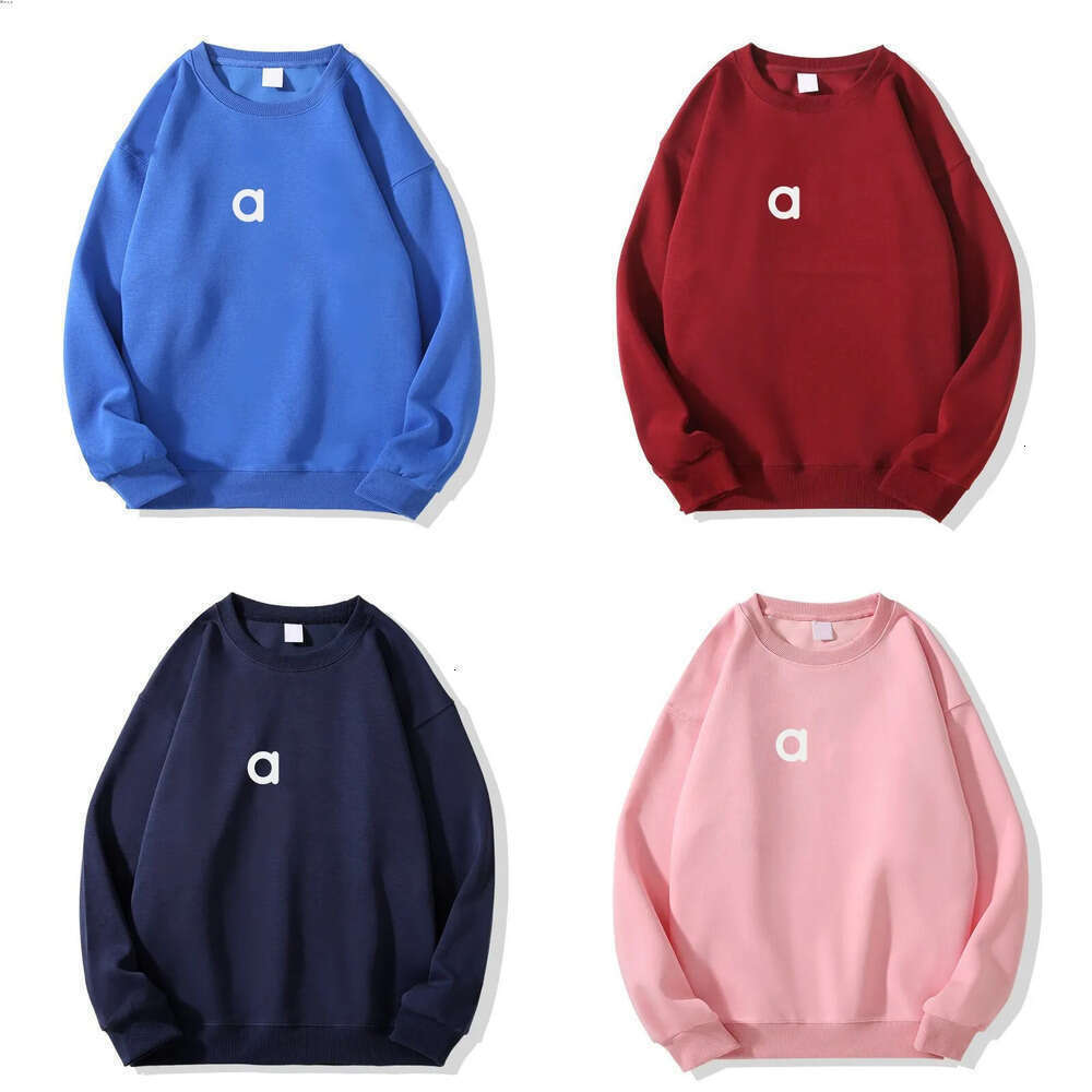 Yoga Outfit Warm Sweatshirts Silver 3D logo on chest Loose alosetly women clothes lemonize sets Sweat wear Unisex Casual Top Outwear lemonize T-shirts