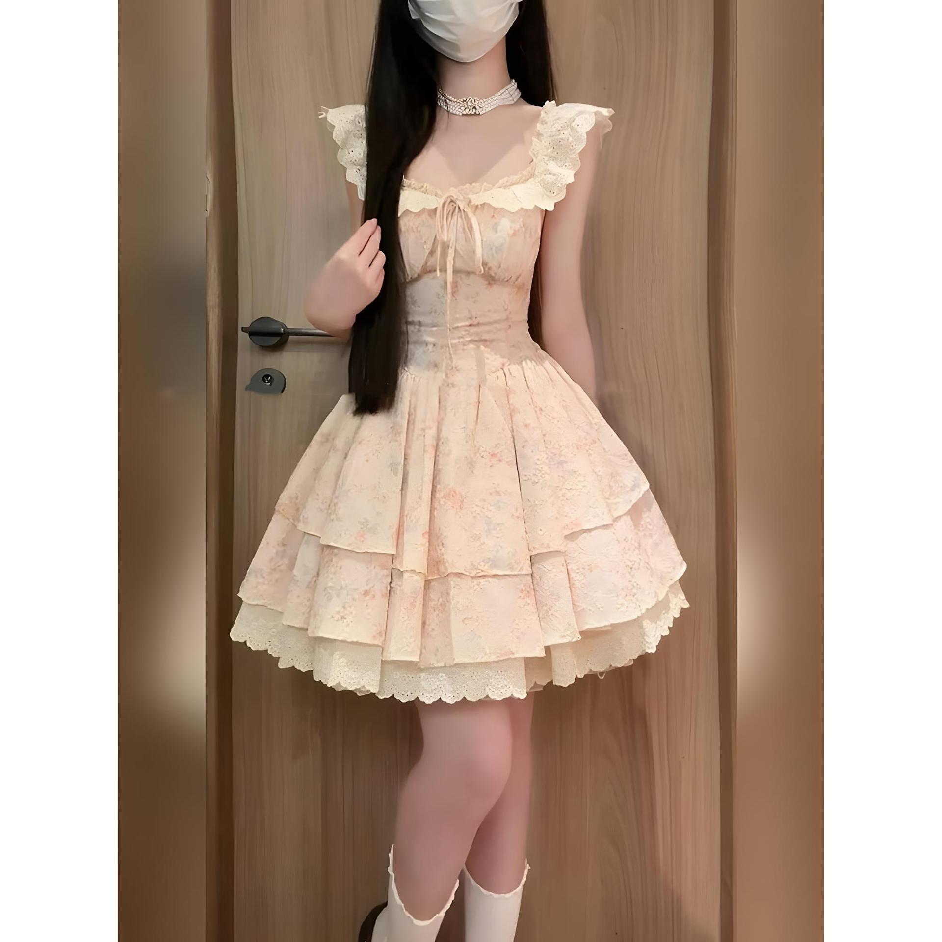2025 French Style Minimalist High-End Gentle Temperament Socialite Waist-Cinching A-Line Long Dress Casual Elegant Strap