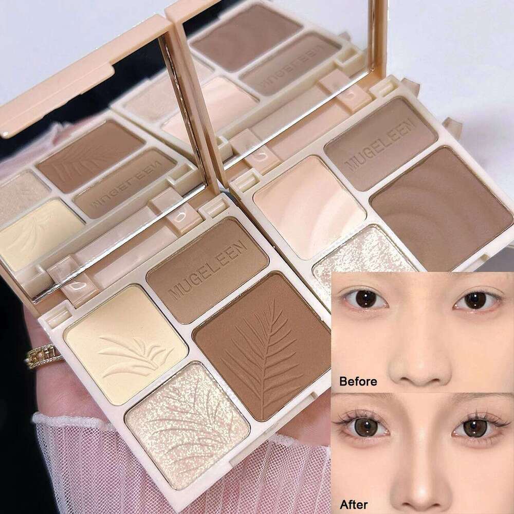 4 Colors Highlighter Contour 3D Facial Bronzer Cosmetic Brightening Beige Matte Highlights Palette Eye Shadow Nose Powder Makeup X250