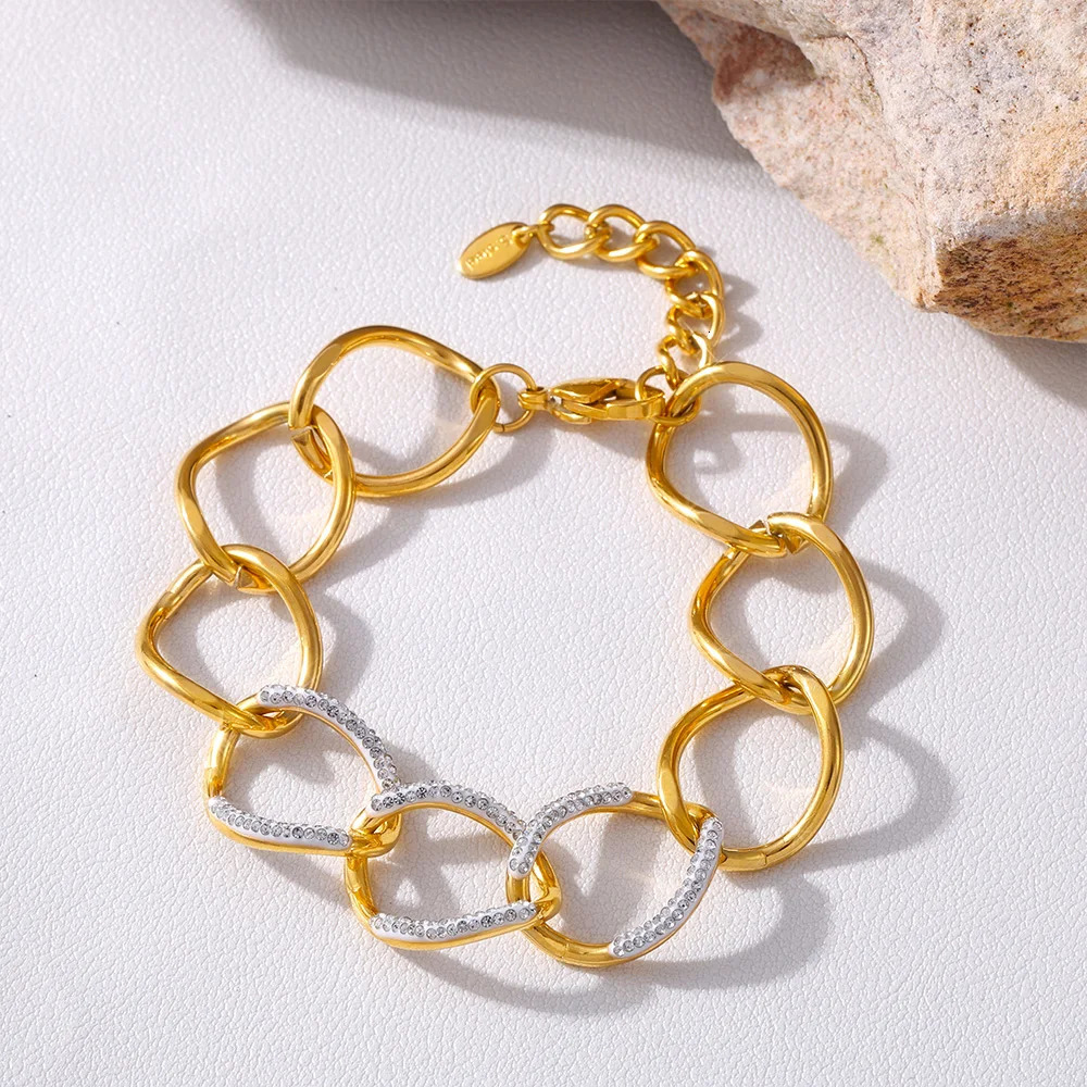 Trendy Chain Stainless Steel Bangle For Women Charm Bracelet Charm Jewelry Wedding Banquet Gift 250712