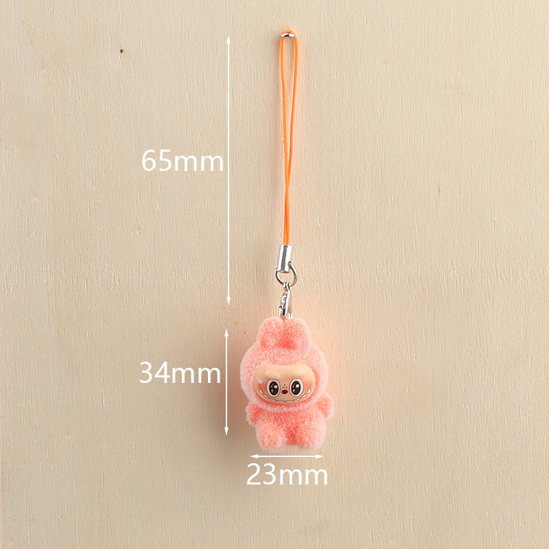 Labubu Plush Keychain Pendant, Plush Fabric Figurine Bag Decoration, Creative Small Gift Pendant Hj