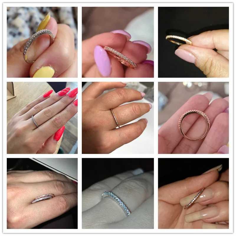 Huitan New 2020 Minimalist Thin Rings for Women Wedding Brilliant Cubic Zircon High Quality Versatile Female Finger Ring Jewelry S250716
