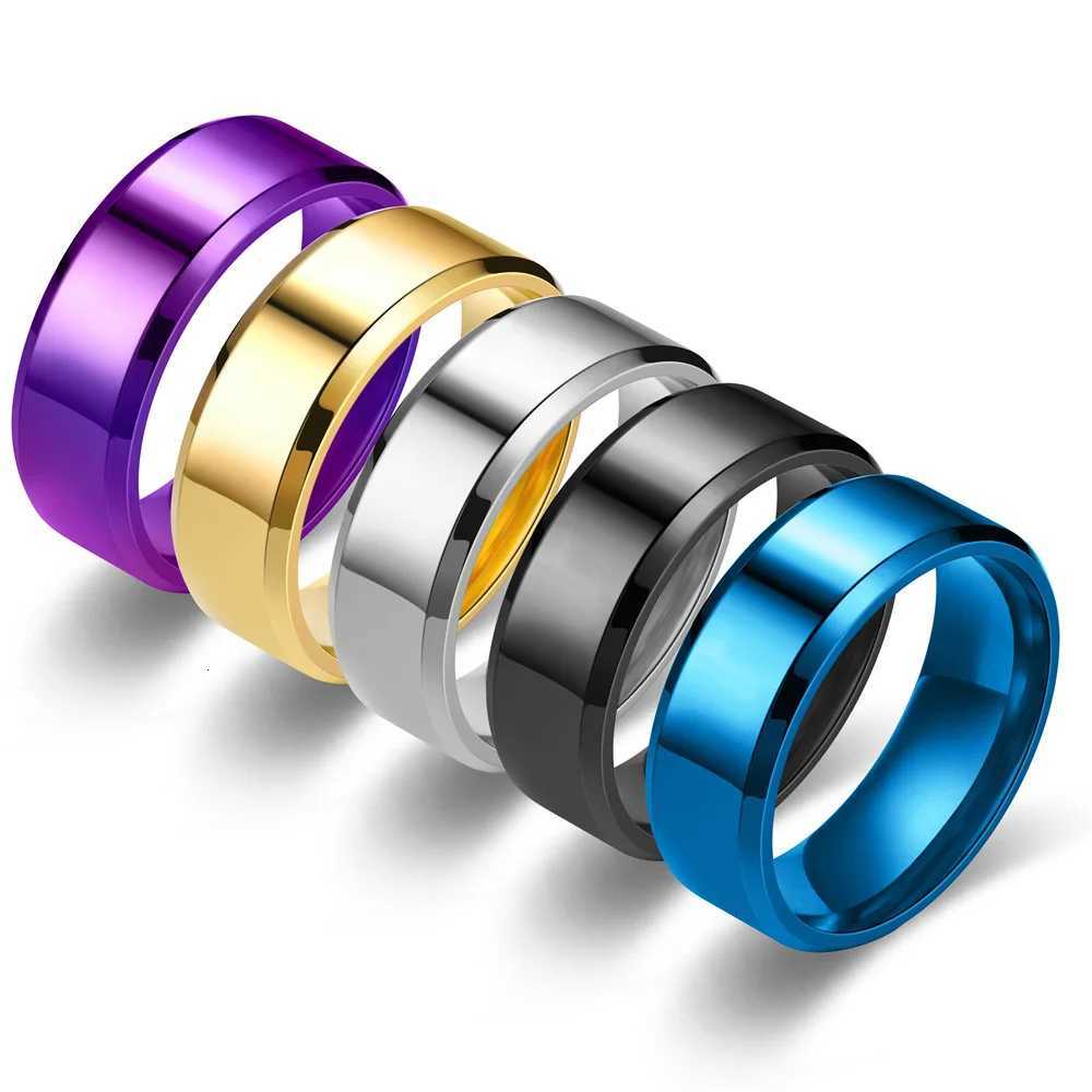 7 Colors 8mm Men Rings Titanium Stainless Steel Rings For Men Women Matte Brushed Wedding Engagement Ring Couple Jewelry Gift S250716