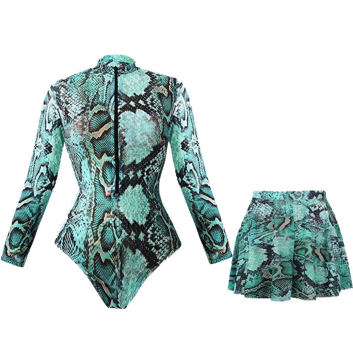 Print set Swimsuit Push Up Swimwear Women Vintage Retro Bathing Suits Bodysuit Beach Wear Backless Monokini 250109