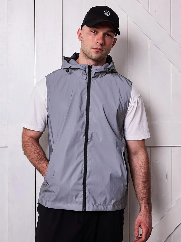 Night Reflective Vest Mens Spring Summer Thin Hooded Fashion Casual Outdoor Run Dancing Hip-hop Streetwear Glowing Clothes 250716