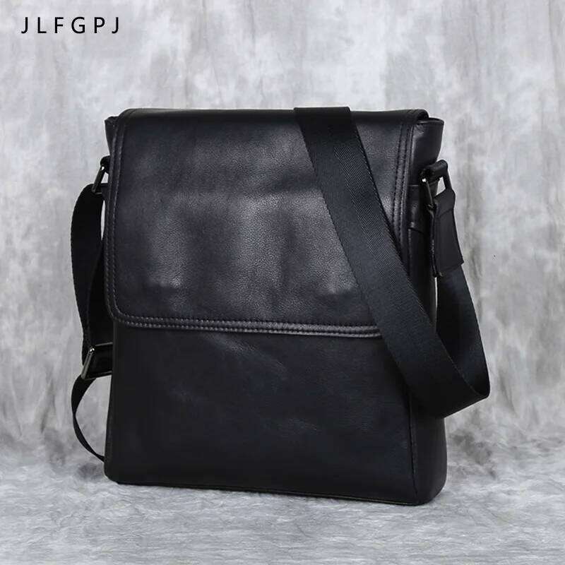 New Genuine Men's Shoulder First Layer Leather Vertical Crossbody Bag Casual Versatile Backpack