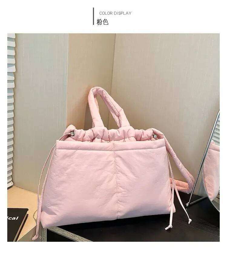 2025 Korean Style Nylon Drawstring Bucket Bag - Women's Lightweight Crossbody Shoulder Purse For Casual Outings, Travel & School