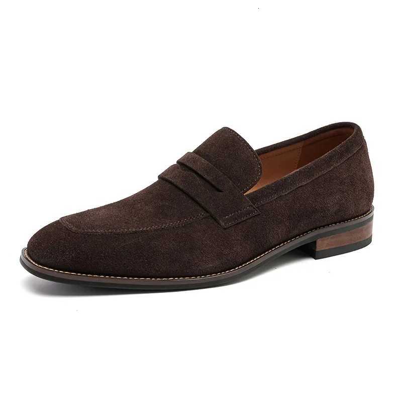 Mens Casual Shoes Cow Suede Genuine Leather Men Classic British Style Loafers Moccasins Mens Light Comfortable Driving Flats W250716