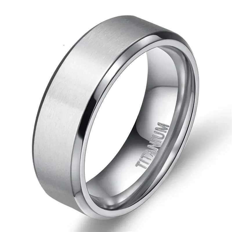 Kolmnsta 8/6/4mm Silver Color Mens Titanium Ring Brushed Man Wedding Band Engagement Rings Male Jewelry Couple anel feminino S250716