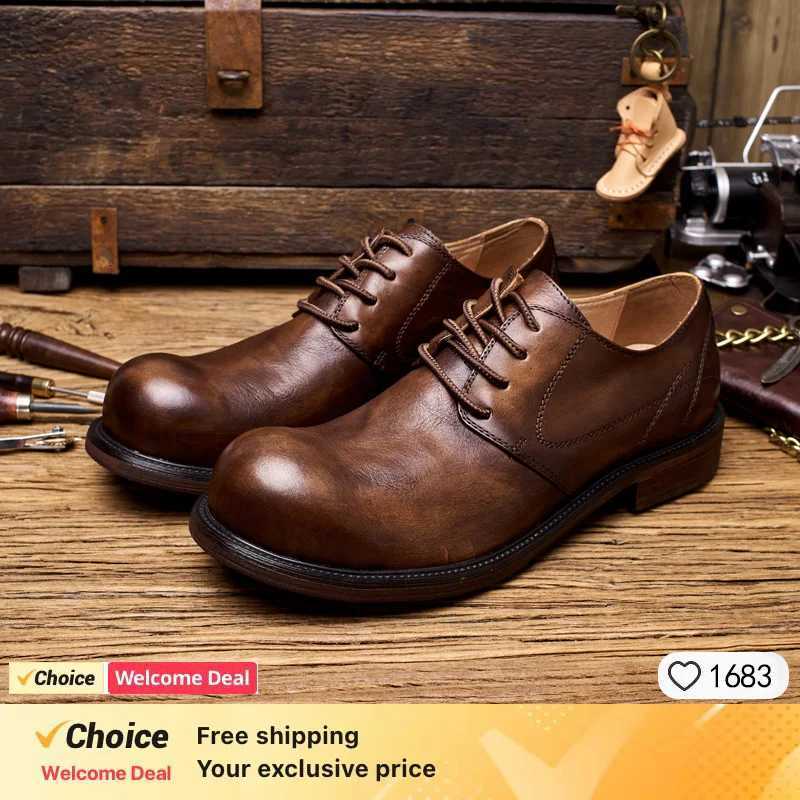 Vintage Mens Genuine Leather Brogues Dress Shoes Luxury Brand Handmade Fashion British Style Autumn Wedding Social Shoes Men W250716