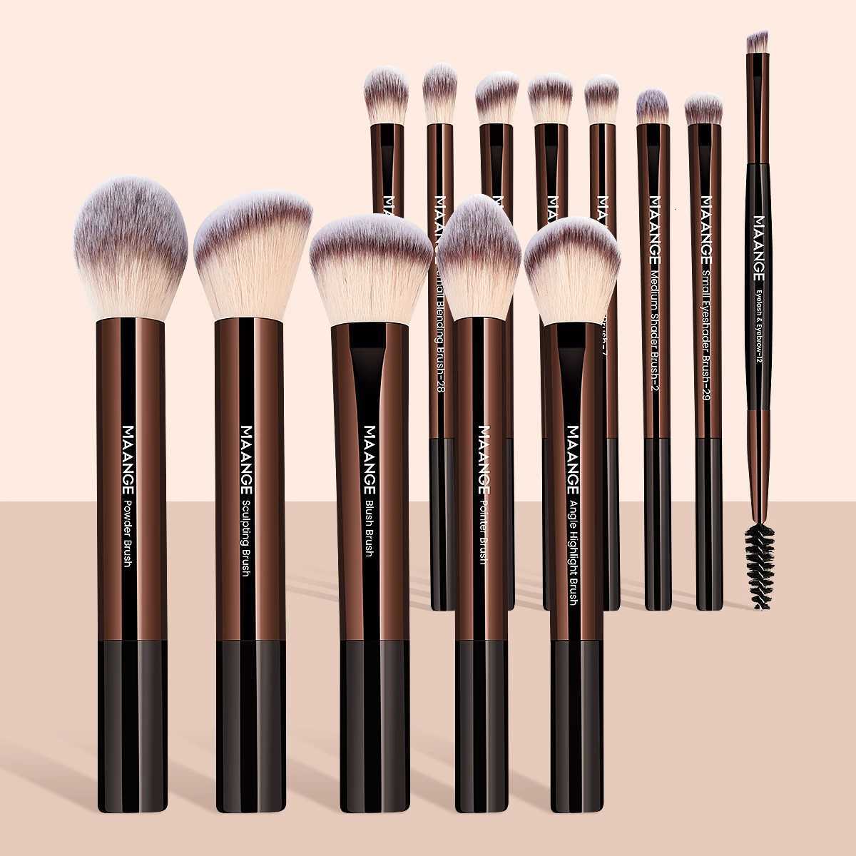 13PCS Makeup Brush Set Foundation Concealer Powder Eyeshadow Blush Brush Kabuki Blending Cosmetic Beauty Tool for Face XJ2500716