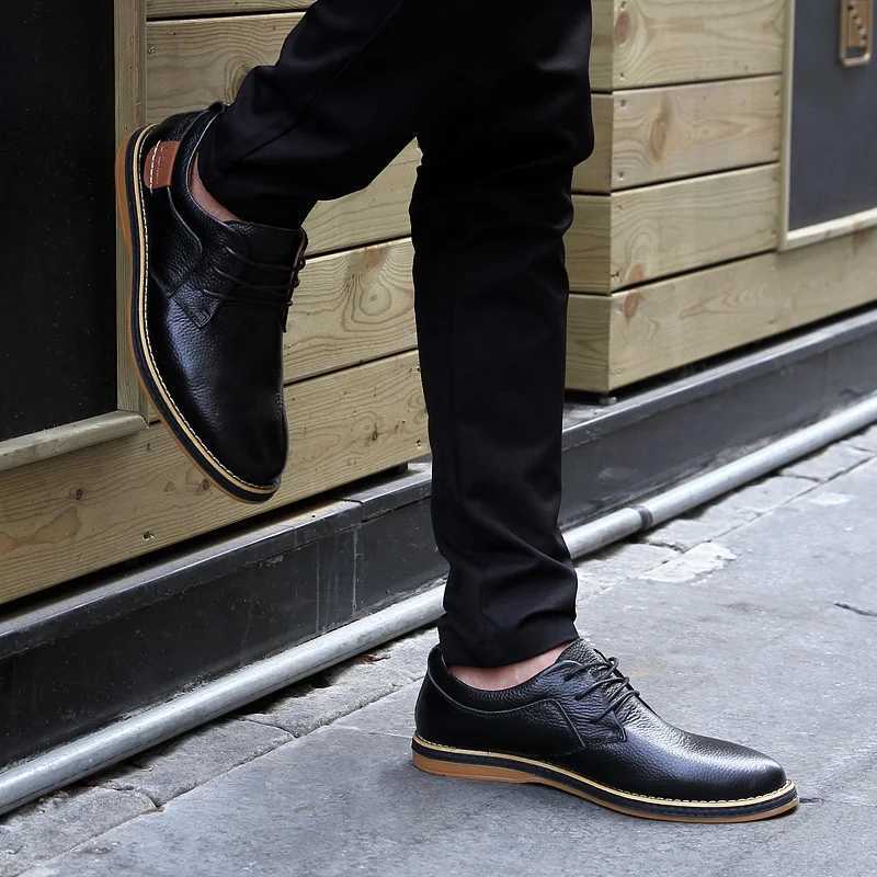 New Spring Autumn Fashion Men Shoes Men Leather Oxfords Shoes Casual Lace-up Formal Business Wedding Dress Shoes Big Size 38-48 W250716