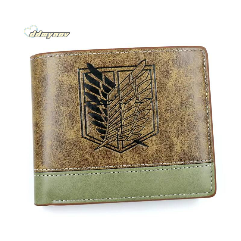 Anime Scout Regiment Khaki Short Mens Wallet Folding Purse ddmynov
