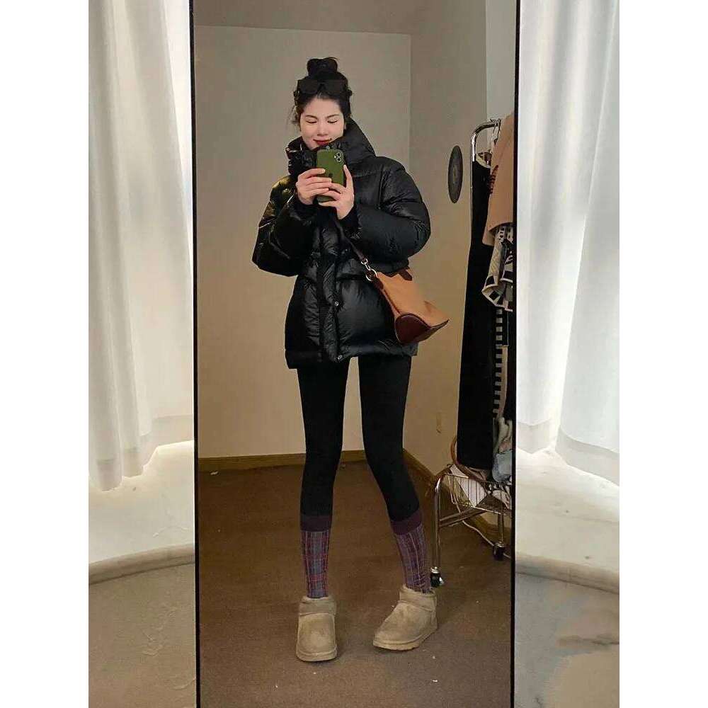 2023 New Korean Black Gold 90% White Duck Jacket Women Winter Warm Thicken Hooded Coats Loose Casual Female Down Outerwear