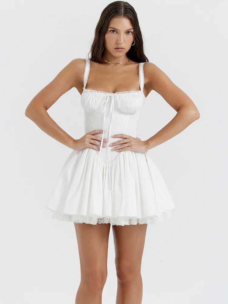 Articat Sexy Spaghetti Strap Bodycon Women Dress Lace Patchwork Camisole Skirt Waist Backless Dress Female Party Club Dresses R250716