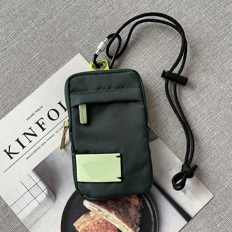 solid nylon bags High quality classic mini letter printing zipper design mobile bag multifunctional Spanish waterproof b