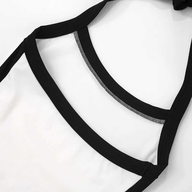 CUTE NOVA Womens Summer New Color Collision Hanging Neck Tie Sexy Backpack Hip Dress Comfortable Simple Athleisure Y2K Dresses R250716