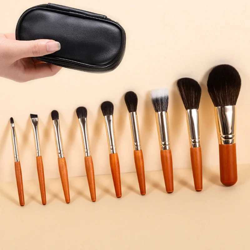 9Pcs/lot Mini Makeup Brush Set Portable Travel Cosmetic Brushes Kit Eyeshadow Foundation Powder Brushes Beauty Makeup Tools XJ2500716