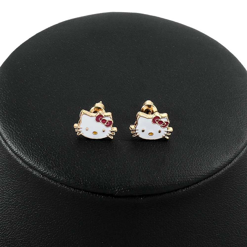 Sanrio Kawaii Sanrio Hello Kitty Fashion Simplicity Earring Cute Cartoon Figure KT Cat Bow Tie Earring for Best Friend Surprise Gifts w250716