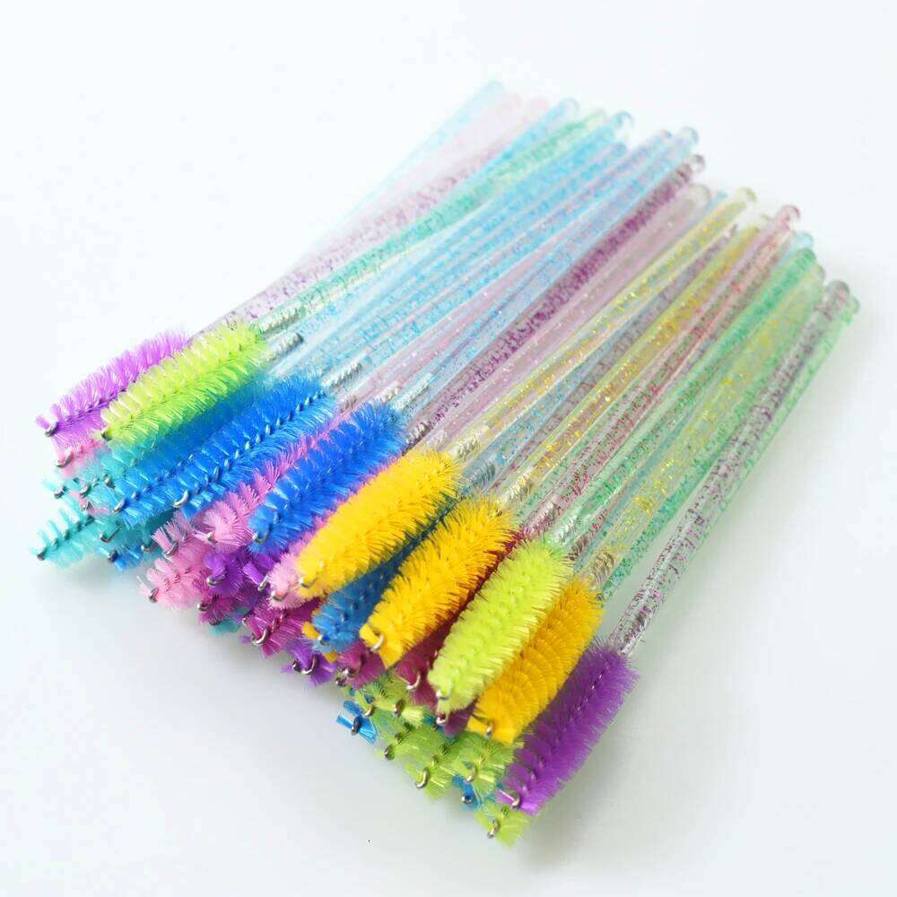 QSTY eyelash brush 50pcs individual disposable mascara applicator comb wand lash makeup brushes tools 6 colors X250716