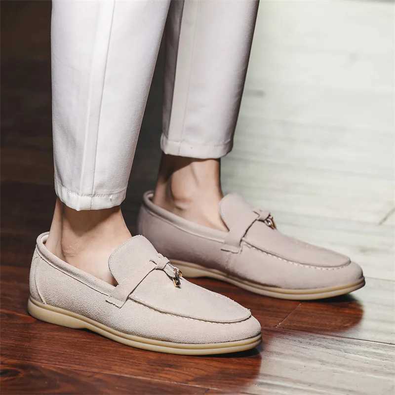 Fashion Mens Casual Shoes Genuine Suede Leather Men Classic British Style Tassels Loafers Moccasins Mens Outdoor Driving Flats Y250715