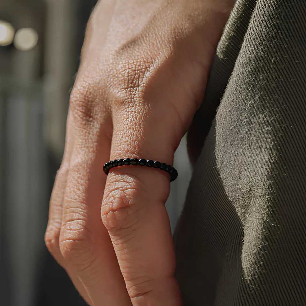 Fashion Beaded Stacking Rings High Quality Stainless Steel Men Jewelry Gift Simple Beads Water Ripple Ring For Women CSR0004 S250716