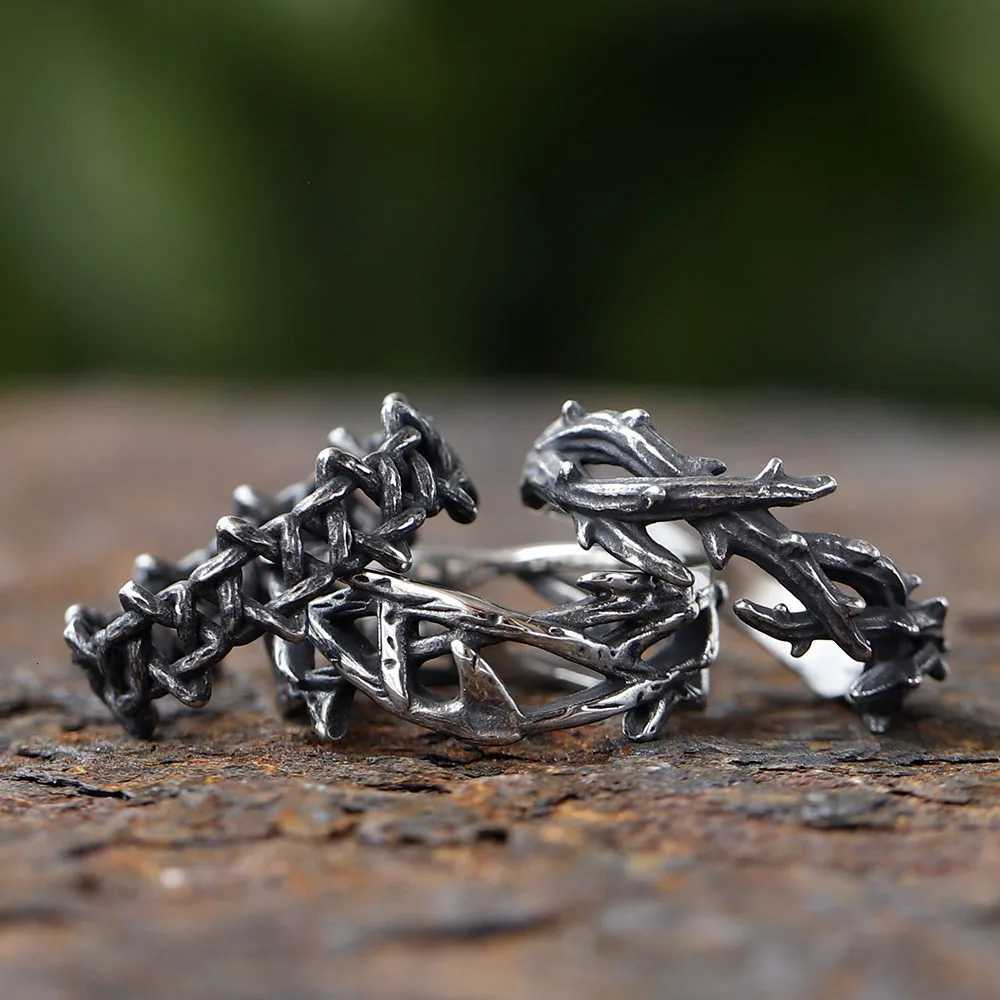2024 New Personality 316L Stainless Steel Irregular Thorns Couple Ring Retro Finger Anels For Man Women Lovers Jewelry Gift S250716