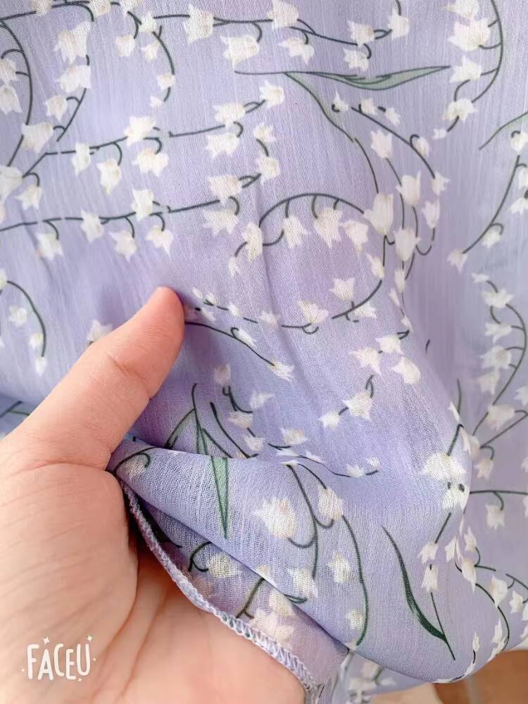 Summer Women Dress Floral Print Long Chiffon Evening Female Vintage Party Beach Woman Dresses Casual Prom Purple Maxi dongdumaoyi