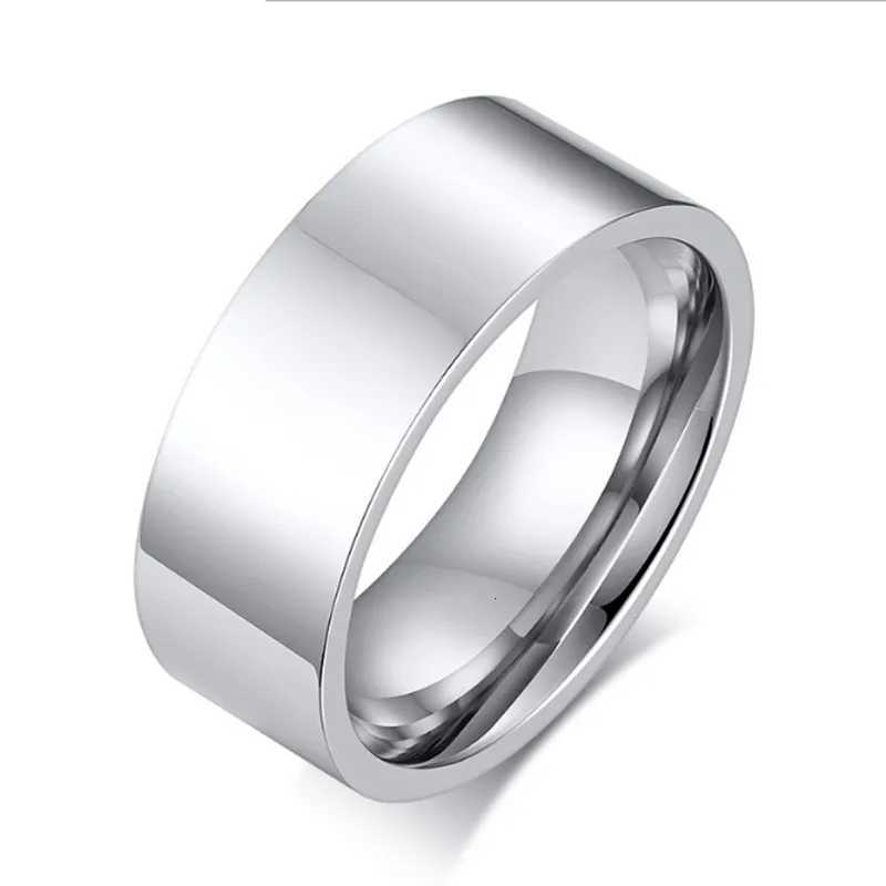 QianBei 8mm Classic Wide Chunky Ring for Men Gold Color Silver Color Black Stainless Steel Male Ring Alliance Wedding Jewelry S250716