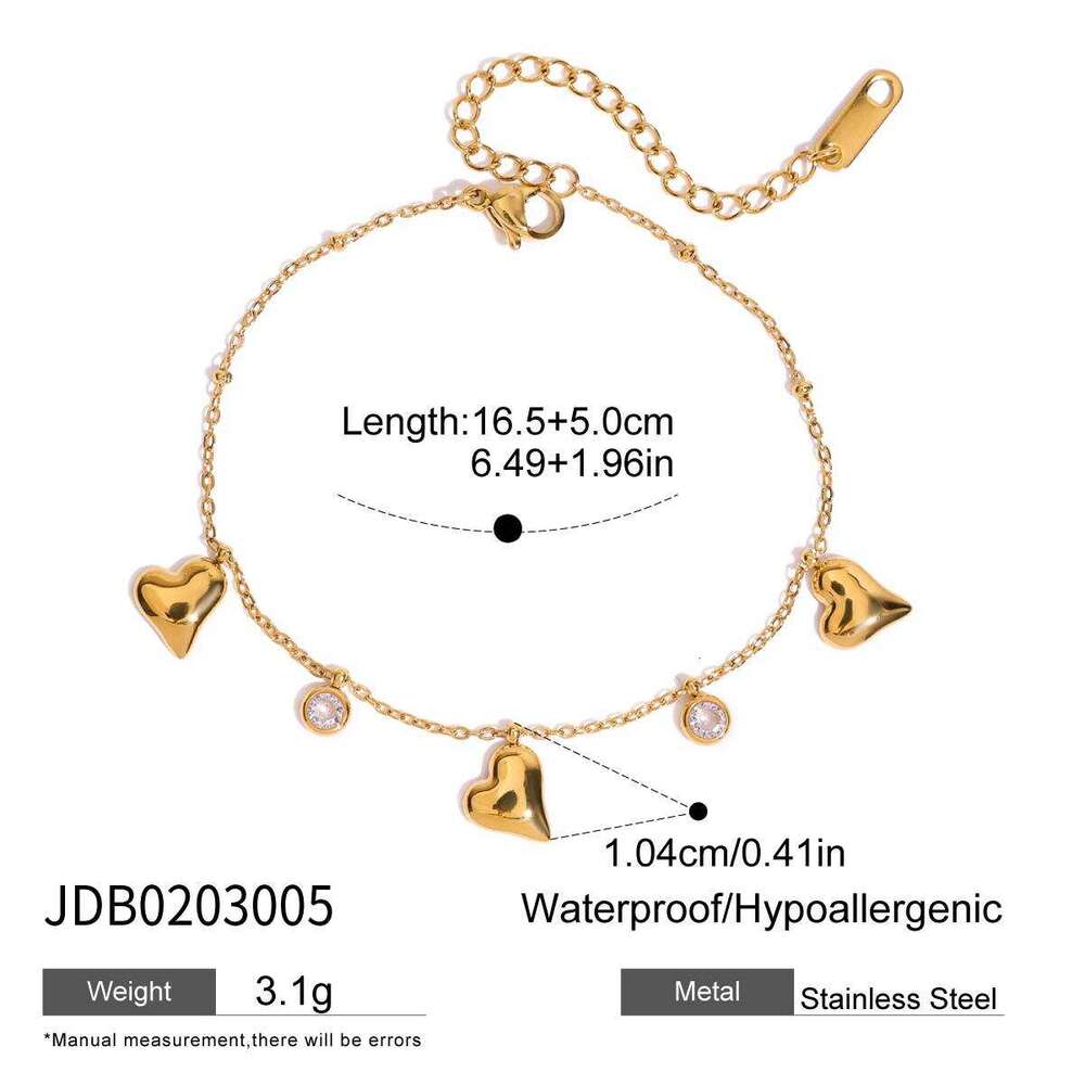 Wanxing Stainless Zircon Bracelet Light High-end Feel Heart Butterfly Titanium Steel Niche Design Jewelry