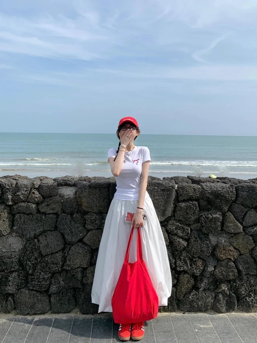 Summer Travel Large Capaci Tote Bag Casual Canvas oulder Bag Womens Sle Korean Version Red Canvas Tote Handbag 250714
