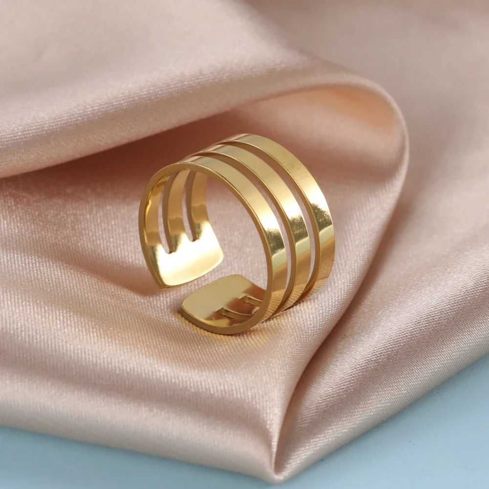 Unift Stainless Steel Simple Geometric Ring Men Women Adjustable Finger Rings Trendy Couple Minimalist Jewelry Accessories Gift S250716