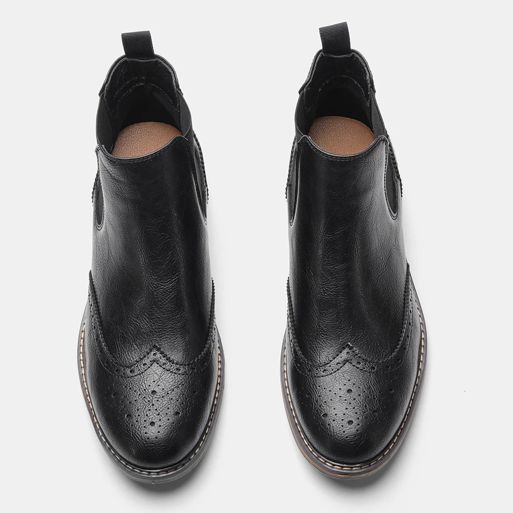 Size 7-13 Brogue Chelsea Men Boots Classical American Style Leather Boots 250715