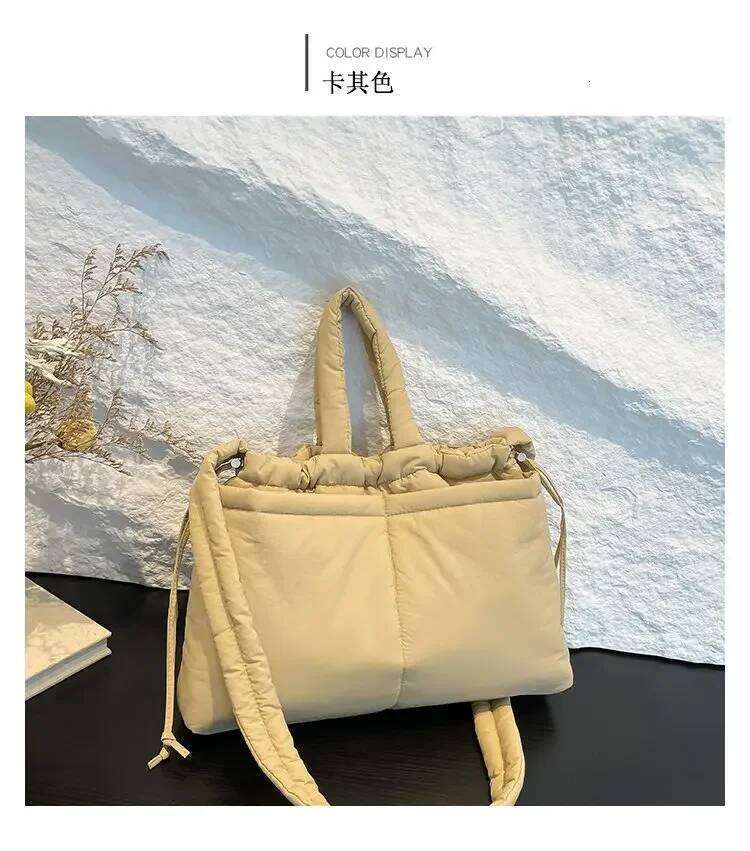2025 Korean Style Nylon Drawstring Bucket Bag - Women's Lightweight Crossbody Shoulder Purse For Casual Outings, Travel & School