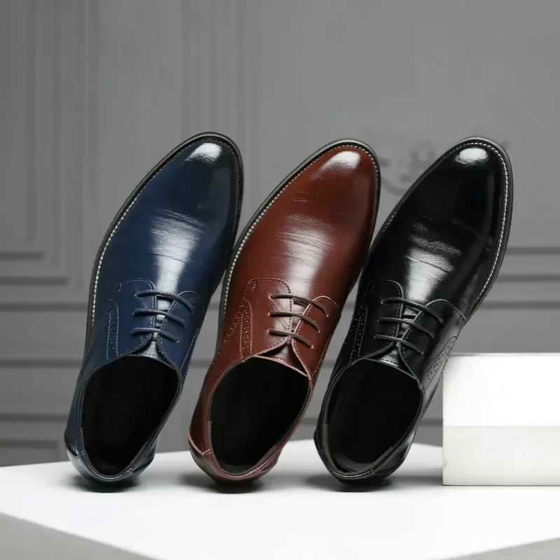 Classic Men Dress Shoes Pointed Toe Soft Bottom Business Casual Men Formal Shoes Male Office Flats Wedding Party Oxfords Shoes Y250715