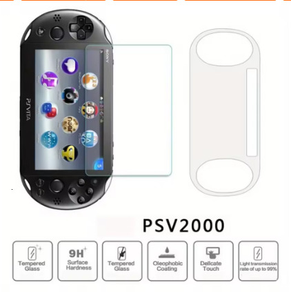 For PSV1000/PSV2000 HD Screen Protector Tempered Glass With Back Protective Film Guard Scratch Resistant For PlayStation Vita