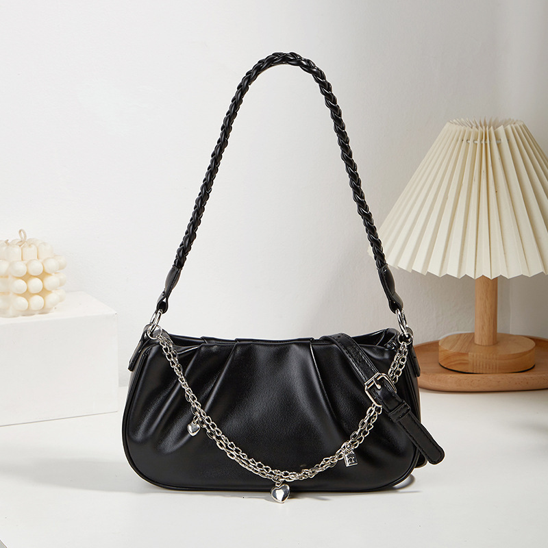 Designer High-End Pleated Cloud Underarm Fashion Shoulder Crossbody 2025 Soft Leather Chain Woven Handbag Light Luxury Women's Bag