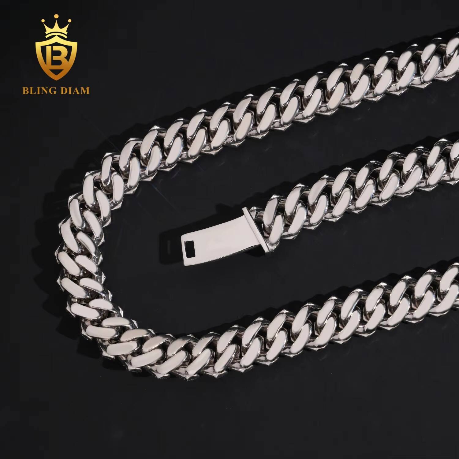 Factory Custom Newest 15MM Hip Hop Rapper Luxury Pass Diamond Tester VVS Moissanite Cuban Link Chain Necklace Men