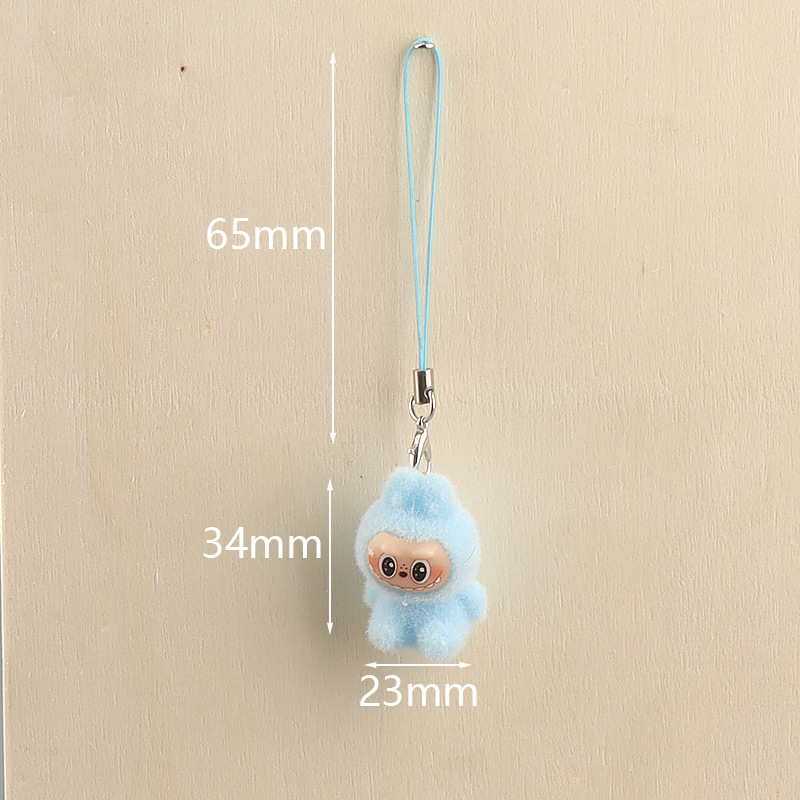 Labubu Plush Keychain Pendant, Plush Fabric Figurine Bag Decoration, Creative Small Gift Pendant Hj