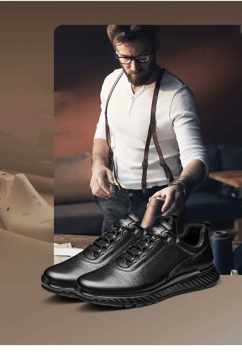 Genuine Leather Trekking Shoes Mens Casual Shoes Business Brand Male Footwear Soft Comfortable Walk Sneakers W250716