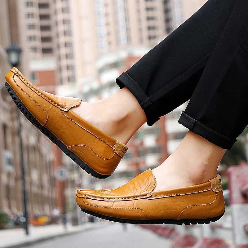 Man Leather Shoes Handmade High-Quality Loafers Summer New 2023 Outdoor Casual Driving Shoes Sneakers Men Luxury Large Size 47 W250716