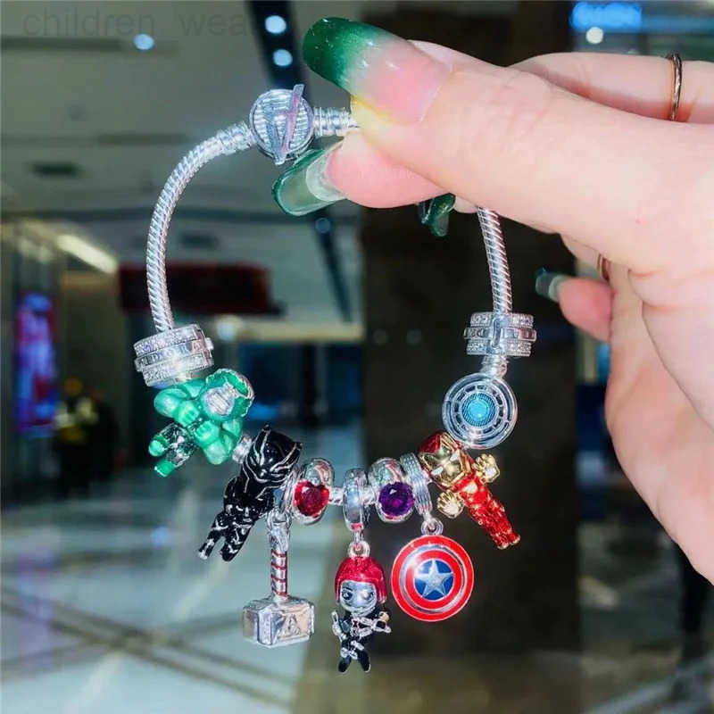 Disney 925 Silver Fit Original Bracelet Europe Cartoon Series Dangle Charm Beads Necklace Pendant DIY Women Jewelry Gift W20250716