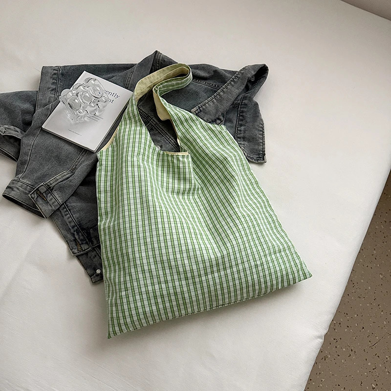 Simple Versatile Womens Large Capacity Striped Single Shoulder Tote Bag Fashion Trendy Commuting Storage Bags 250714