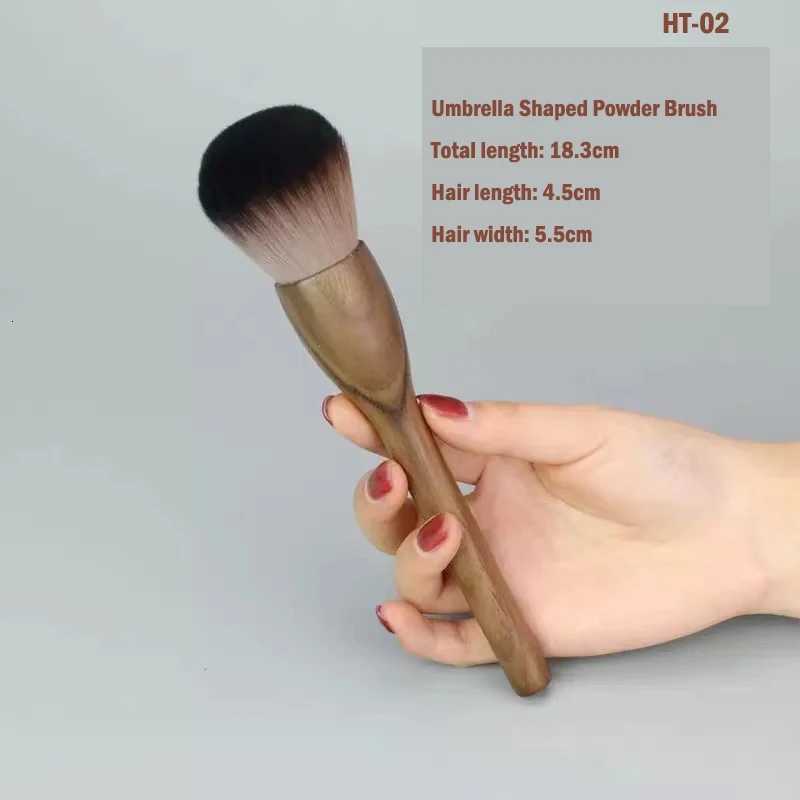 walnut Handle Brushes for Makeup Private Label Vegan High Quality Professional Large Powder Foundation Single Makeup Brush XJ2500716