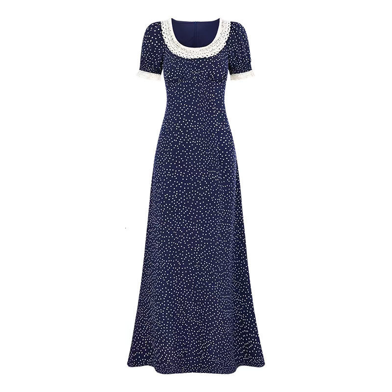 2025 French Style High-End Early Autumn Polka Dot Dress for Women New Summer Beach Vacation Elegant and Decent Long